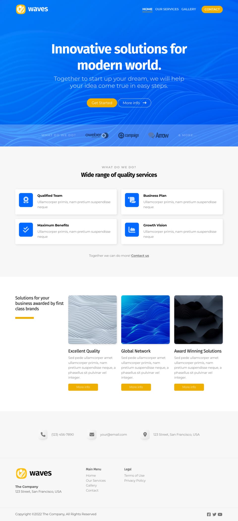 Waves Website Template - Ideal for small businesses, startups, freelancers, and entrepreneurs wanting a tailored website without the hassle of coding.