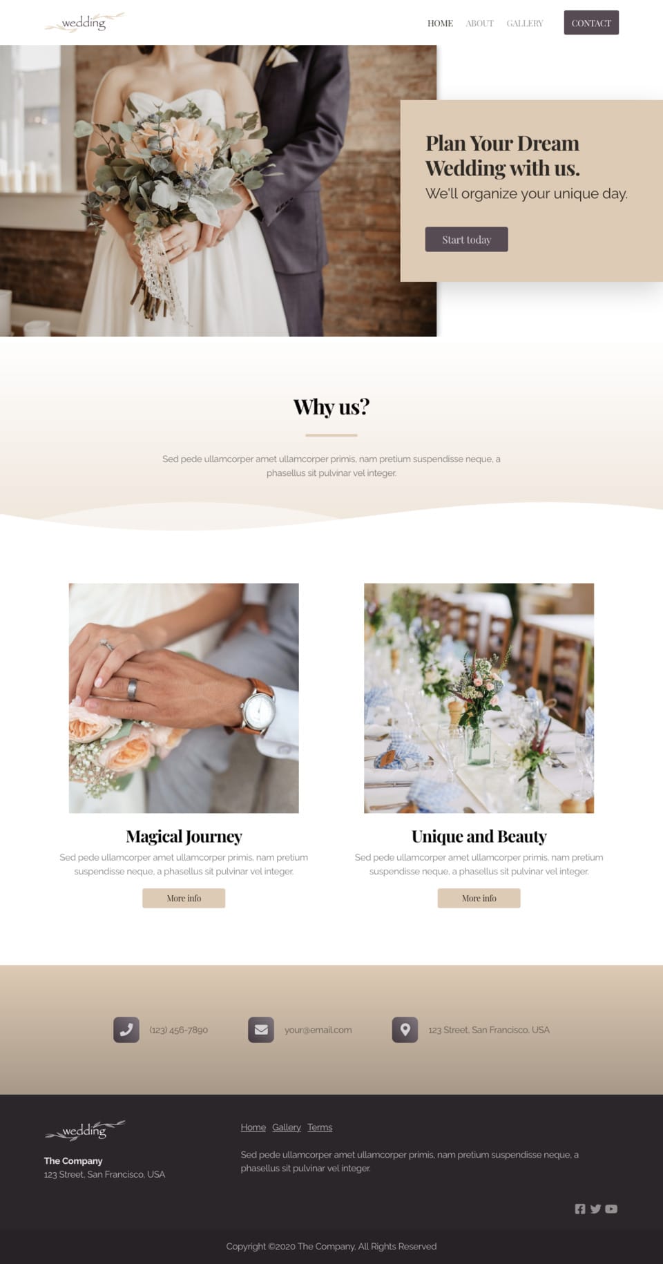 Wedding Website Template - Perfect for engaged couples, wedding planners, photographers, or anyone involved in the wedding industry.