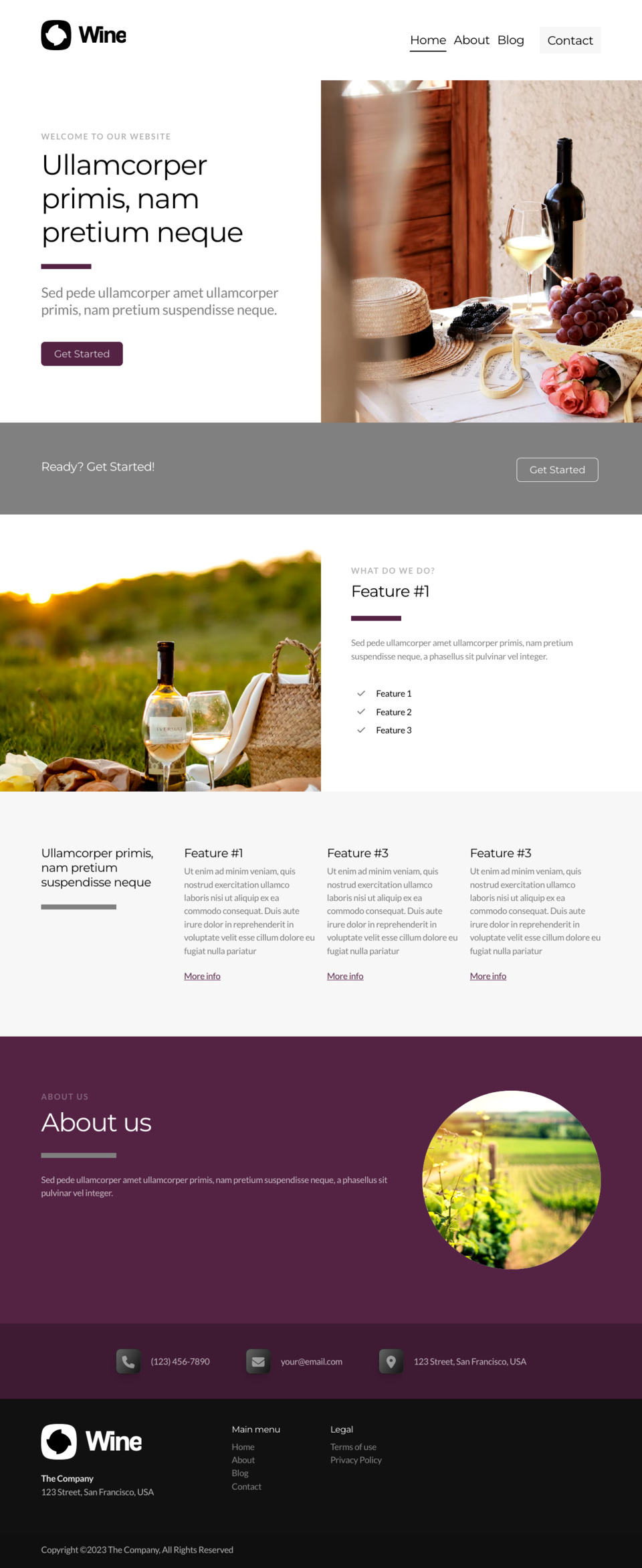 Wine Website Template - Ideal for Wineries, Wine Bars, Wine Shops, Wine Clubs, and Wine Enthusiasts