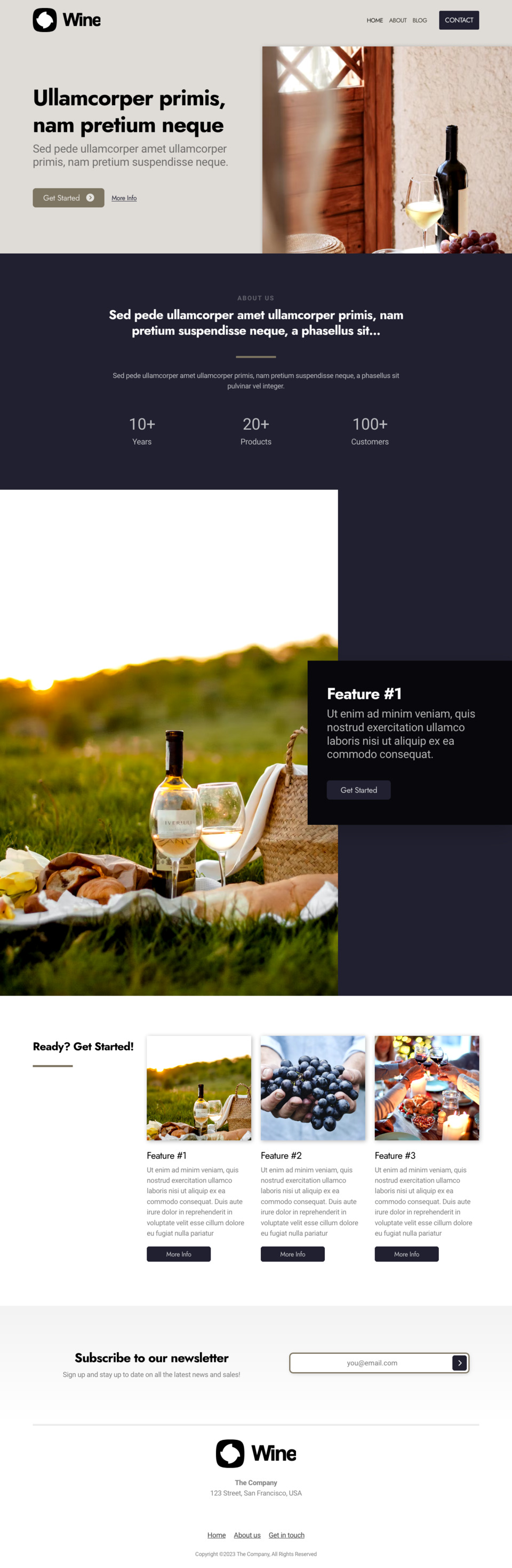 Wine Website Template - Ideal for Wineries, Wine Bars, Wine Shops, Wine Clubs, and Wine Enthusiasts