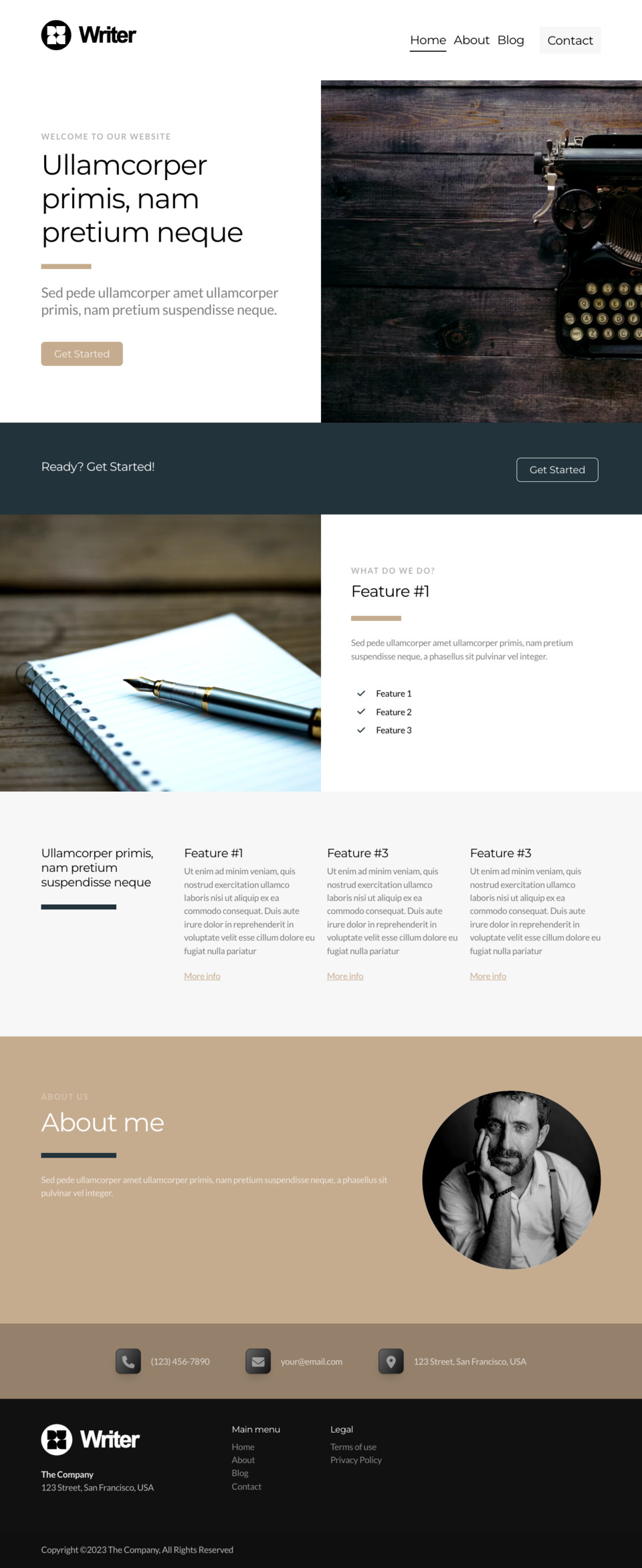 Writer Website Template - Ideal for writers, authors, bloggers, literary agents, writing courses, and more.